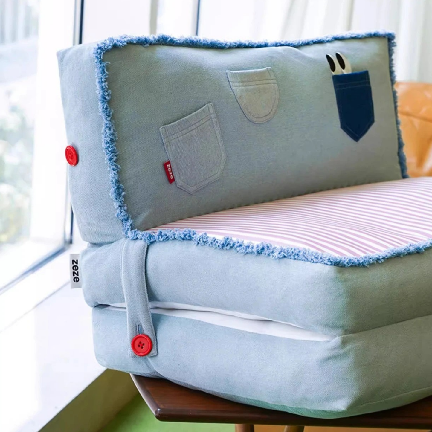 DenimFold Convertible Pet Sofa
