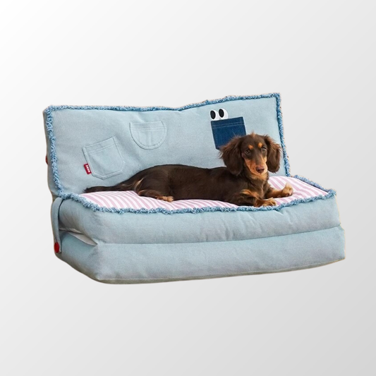 DenimFold Convertible Pet Sofa
