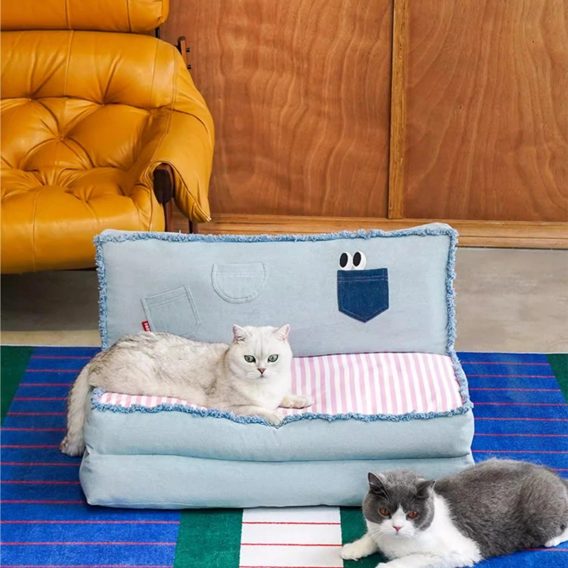 DenimFold Convertible Pet Sofa